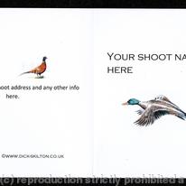 Shoot card (D) Duck on the front pack of 20 bespoke, your information on the front or back