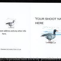 Shoot card (J) Pink foot Goose on the front pack of 20 bespoke, Your information on the front or back