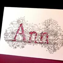 Name art card example Ann , I will produce any name for you like this in this style