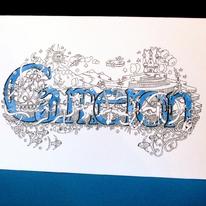 Name art card example Cameron, I will produce any name for you like this in this style