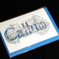 Name art card example Callum , I will produce any name for you like this in this style