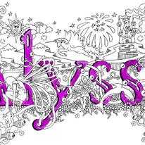 Alyssa, example of a name card image this is a card which can be framed, birth announcement or party invitation