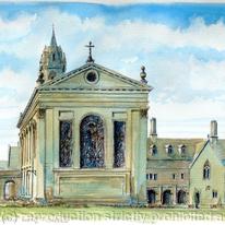 Pembroke College Chapel colour greeting card