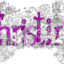 Christine name art design for greeting cardcard