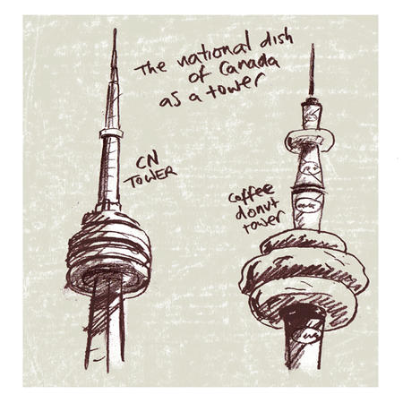 CN tower made of donuts
