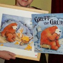 Exhibiting an original painting from 'Gruff The Grump'