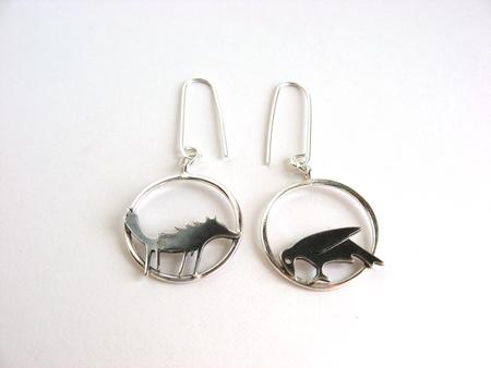 wolf and crow dangles