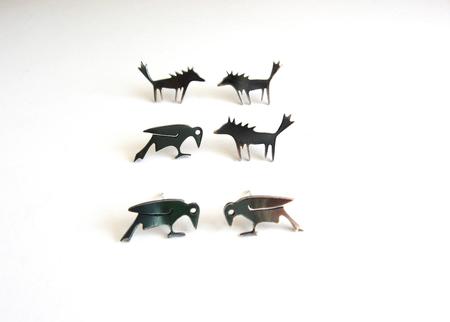 wolf and crow studs
