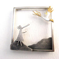 golden firebird brooch
