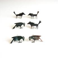 wolf and crow studs