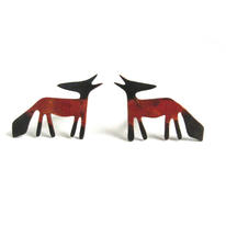copper fox cufflinks (facing backwards)
