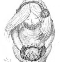 girl look down