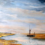 The creek, low tide - Acrylic on prepared paper