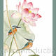 Lotus with kingfishers