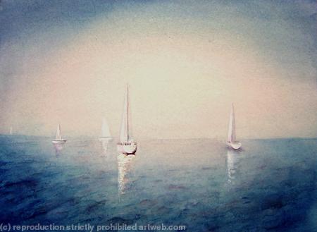 Misty  boats