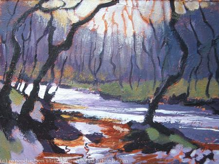 Trees by the river, Somerset
