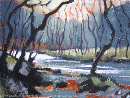 Trees by the river, Somerset