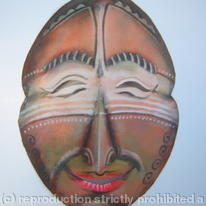 African sculpture style mask - happy face