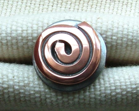 Handcrafted Thick Copper Spiral  cufflinks