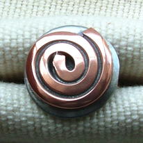 Handcrafted Thick Copper Spiral  cufflinks