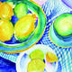 Lemon Tea | £395 | 105 x 145cm | Watercolour Signed Limited Edition Giclee Print on Canvas Lemon Tea