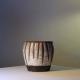 Stripe Raku Pot