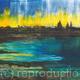 Glowing marshes | | 60 x 40cm | Monoprint, Watercolour and Rotring Pen. Glowing marshes