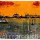 Southampton Dockyard | | 27 x 27cm | Monoprint and mixed media Southampton Dockyard