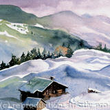 La Plagne, Fench Alps - watercolour
