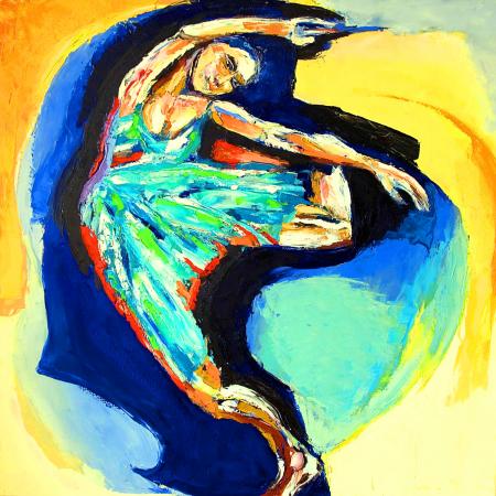 Female Dancer in turquoise dress
