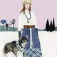 Girl with Husky