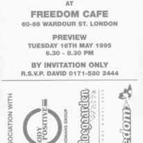 1995 Freedom Café, Wardour St, London (solo show) invitation 