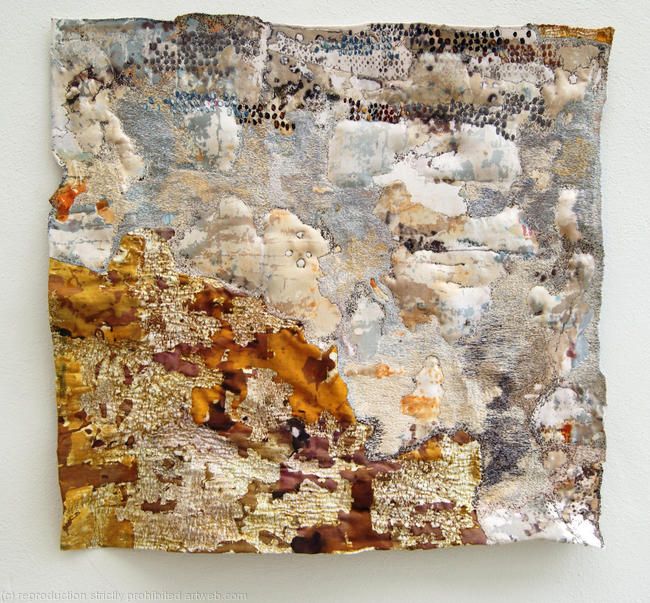 Blown Screen Printed and stitched textile 62x65cm