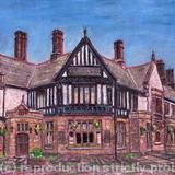 The George Hotel, Crosby Village, Liverpool - mixed media mono print