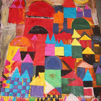 Paul Klee -day scene, Fazakerley Primary School Reception Class, Nov.  2009