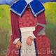 Tudor farmers wife | | 1 x 5cm | mixed media collage Tudor farmers wife