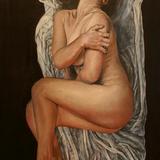 Naked (female) - oil on canvas