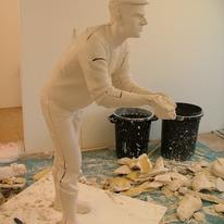 The plaster sculpture after chipping out and before repairs.