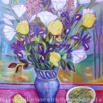 Mixed Flowers with Grapes