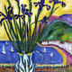 Irises by the Sea | | 77 x 61cm | Gouache on Paper Irises by the Sea