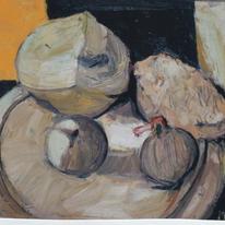 Still Life on Blue and Yellow