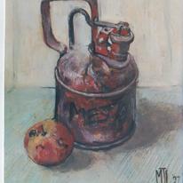 red can and apple
