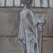 Liz and pedestal  -2004