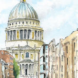 St Pauls Cathedral South Facade - Original Watercolour