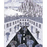 Rainstreet - Pen, ink and watercolour