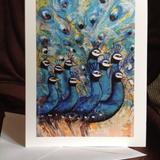 Peacocks greetings card - 
