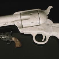 fragile peace, colt 45 peacemaker, carrara marble, 3 times life size £poa