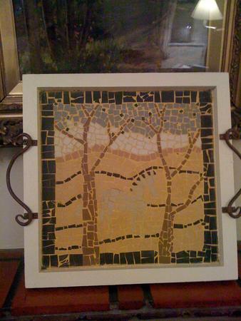 horse mosaic tray