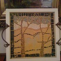 horse mosaic tray
