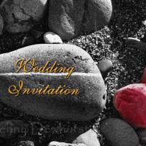 Heart Pebble Wedding Invitation